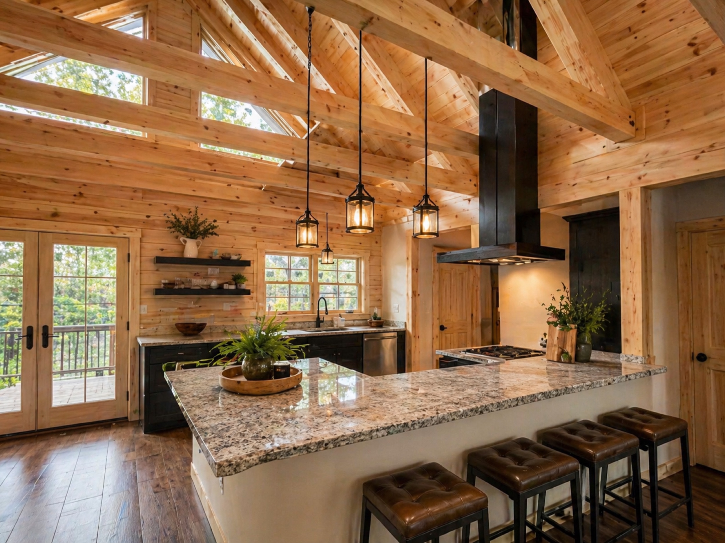 Peaks Ridge Open Kitchen with Cathedral Ceiling