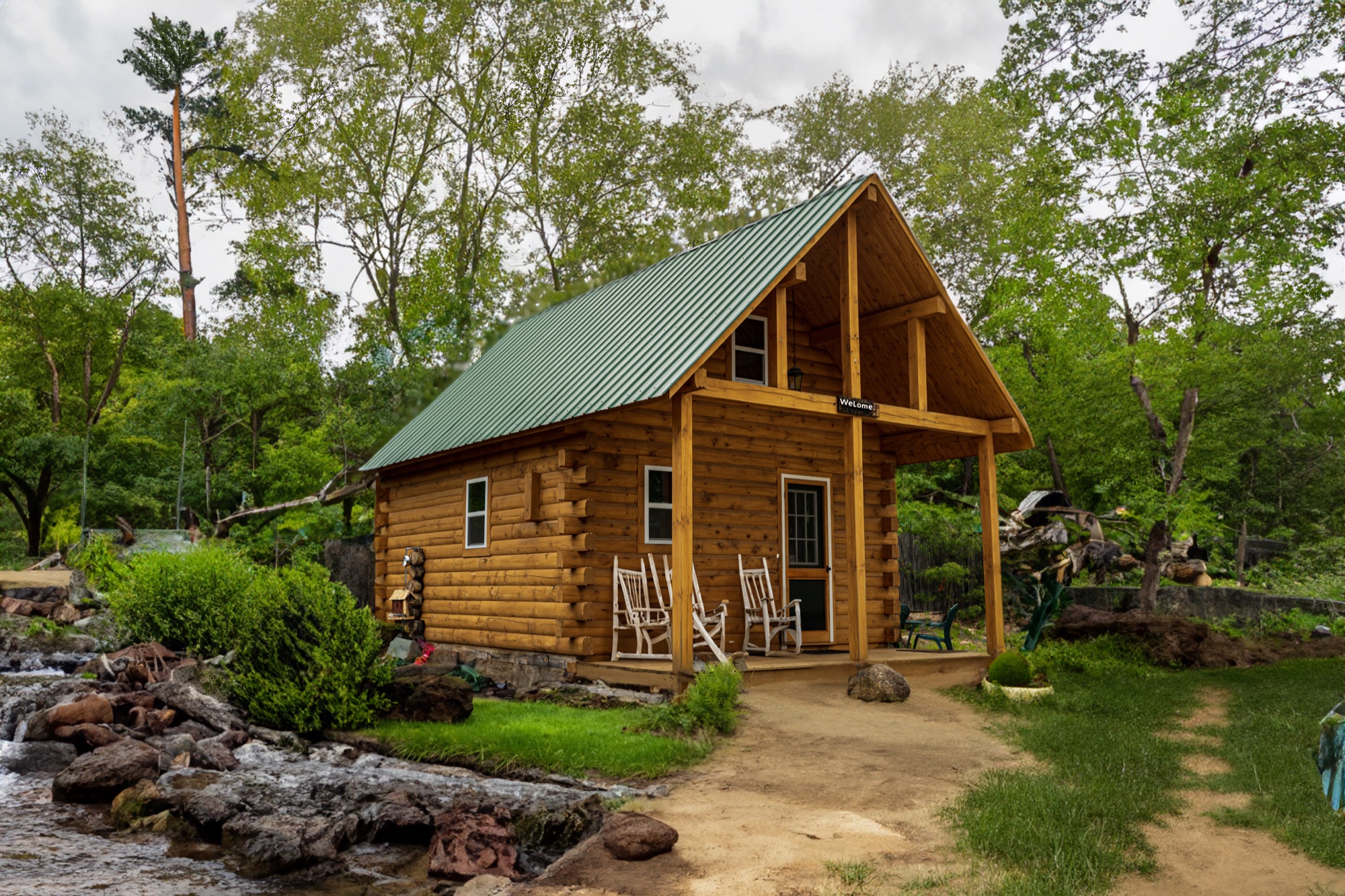 The Keyser Pond Cabin by the Stream
